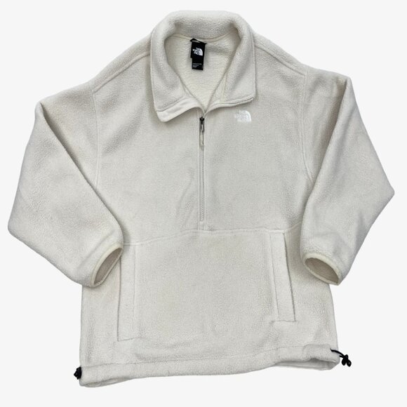 The North Face Ivory White Fleece Pullover Sweater Jacket Women's Large L - Picture 1 of 8
